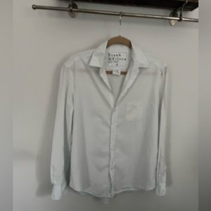 Frank & Eileen “Eileen” relaxed blue button up shirt cotton voile Medium M